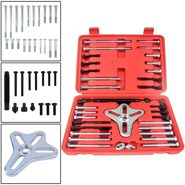 46Pc Harmonic Balancer Gear Puller Steering Wheel Kit with Case