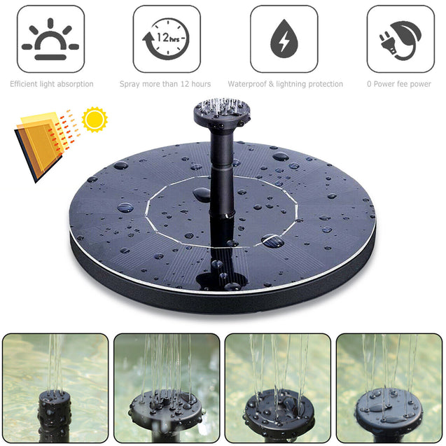 Solar Power Floating Fountain Outdoor Water Pump With Filter Panel Pond Pool