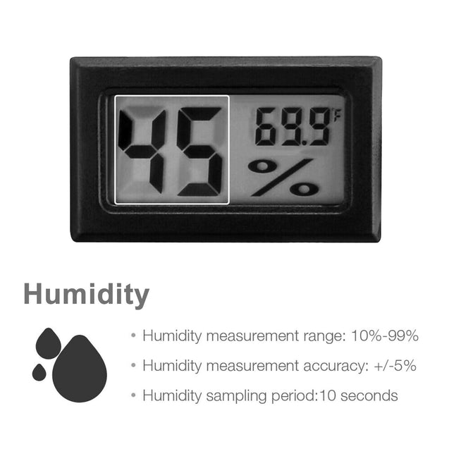 Digital LCD Hygrometer Humidity Meter Tester Reptile Temperature Thermometer US