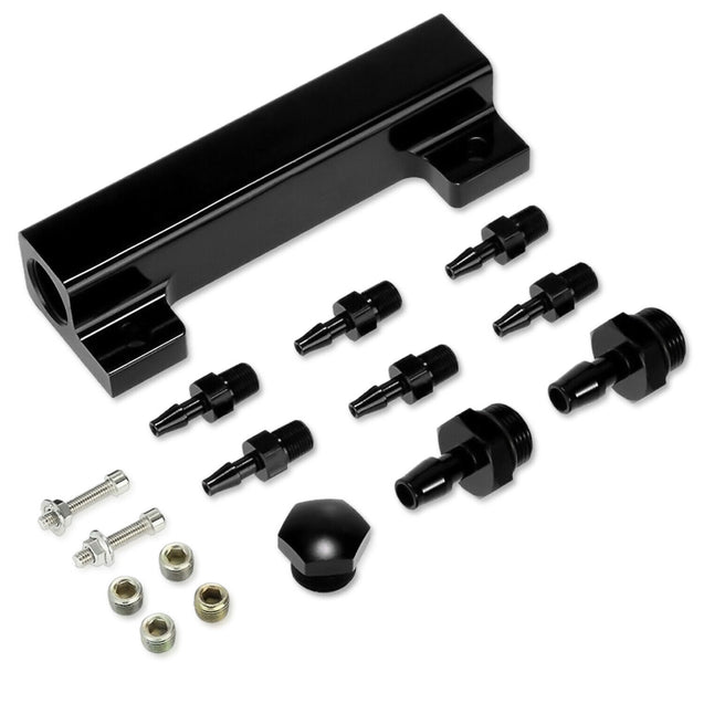 Aluminum Alloy Vacuum Manifold Kits 6 Port 1/8 NPT Turbo Boost Block Black