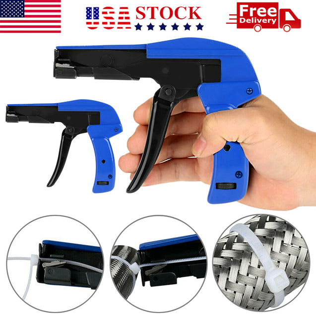 Industrial Zip Tie Gun Tension Fastening Tool 1 Motion Tie & Cut Off Cable Ties