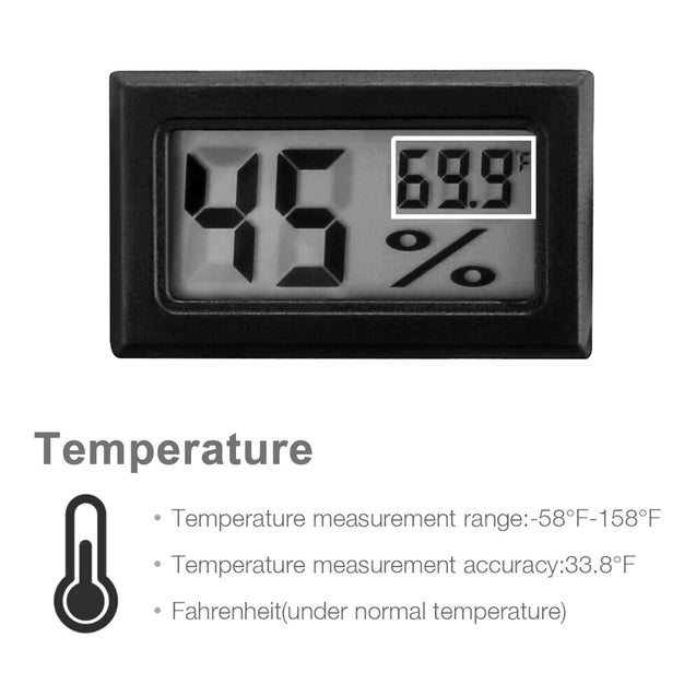 Digital LCD Hygrometer Humidity Meter Tester Reptile Temperature Thermometer US