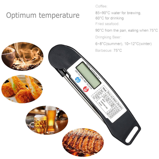 Meat Thermometer Instant Read Digital Kitchen Grill Cooking BBQ Baking Food 