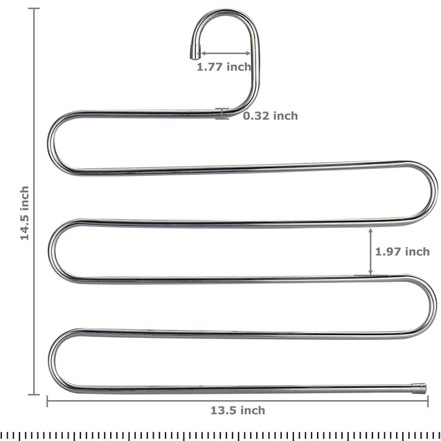 Trousers Hanger 5 Layers S Shape Pants Scarf Hanger Holder Closet Space Saver