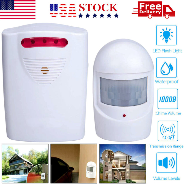 Wireless Driveway Alarm Infrared Motion Sensor Home Garage Alert Security System