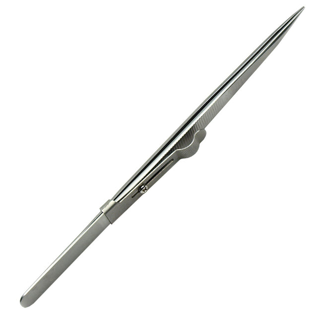 Diamond Gemstone Tweezers with side lock Indented Serrated Tips Stainless Steel