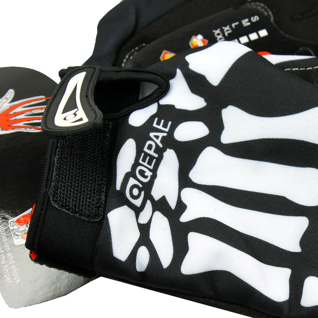 Biker Skeleton Bone Gloves Racing Cycling Motorcycle Mechanics Goth Full Finger - Anyvolume.com