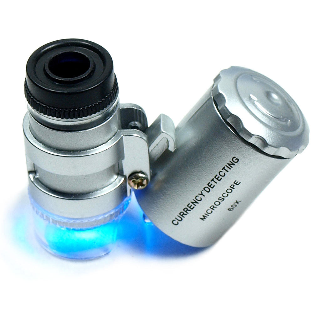 2-in 1 Portable Diamond Tester Pen with 60X LED Lighted Loupe Microscope  Magnifying Glasses Kit